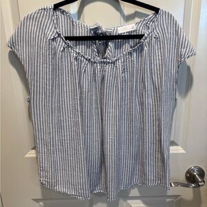Lauren Conrad Blue Stripe Blouse size XL